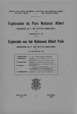 Exploration Du Pare National Albert Exploratie Van Het Nationaal Albert