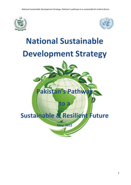 National Sustainable Development Strategy: Pakistan’S Pathway to a Sustainable & Resilient Future