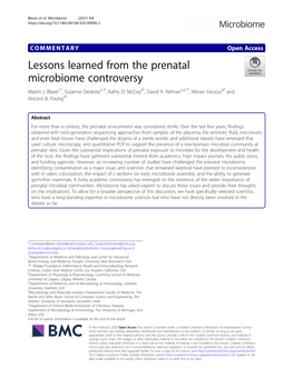 Lessons Learned from the Prenatal Microbiome Controversy Martin J