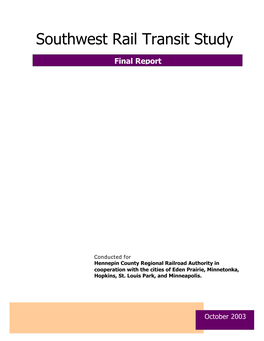 Southwest Rail Transit Study