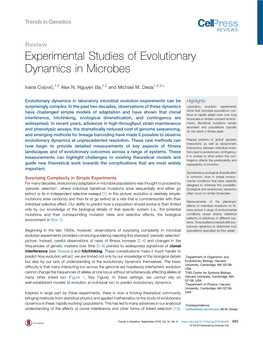 Experimental Studies of Evolutionary Dynamics in Microbes