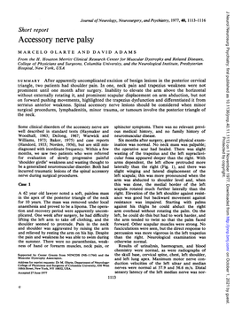 Accessory Nerve Palsy