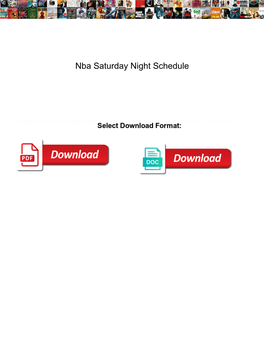 Nba Saturday Night Schedule