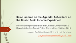 Jurgen De Wispelaere, University of Tampere Jurgen.Dewispelaere@Gmail.Com 2 Basic Income Attention, 2005-2016