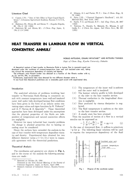 Heat Transfer in Laminar Flow in Vertical Concentric Annuli