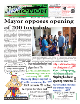 Mayor Opposes Opening of 200 Taxi Slots