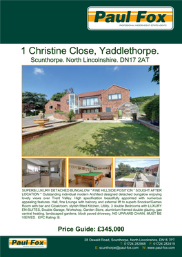 1 Christine Close, Yaddlethorpe. Scunthorpe