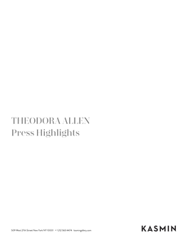 THEODORA ALLEN Press Highlights