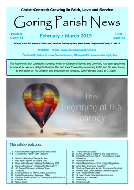 Goring Parish News Printed GPN Copy: £1 February / March 2019 Issue 63