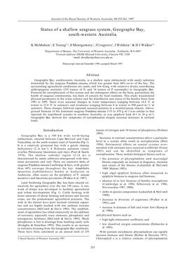 Status of a Shallow Seagrass System, Geographe Bay, Southwestern