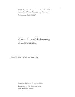 Olmec Art and Archaeology in Mesoamerica