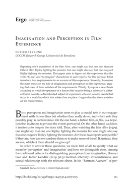 Imagination and Perception in Film Experience