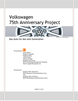 Volkswagen 75Th Anniversary Project