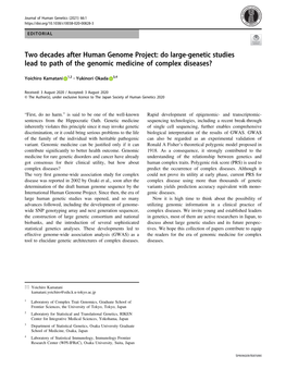 Do Large-Genetic Studies Lead to Path of the Genomic Medicine of Complex Diseases?