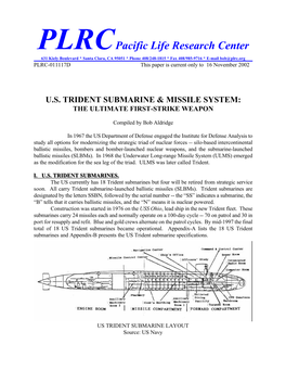 U.S. Trident Submarine & Missile System