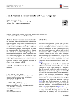 Non-Terpenoid Biotransformations by Mucor Species