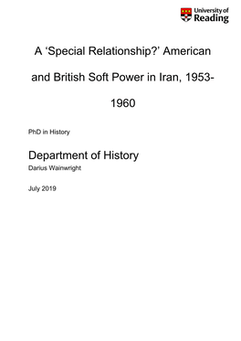American and British Soft Power in Iran, 1953- 1960