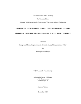 A Feasibility Study in Redox Flow Battery Adoption to Augment