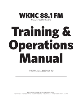 WKNC Training and Operations Manual