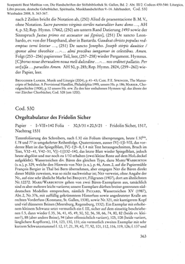 Orgeltabulatur Des Fridolin Sicher Papier 1-VII + 140 F Olia 30,5/31 X 20,5/21