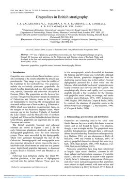 Graptolites in British Stratigraphy