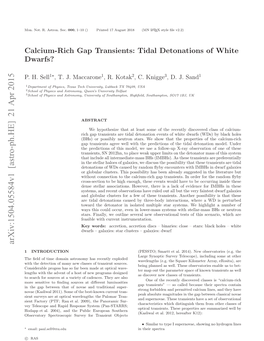 Calcium-Rich Gap Transients: Tidal Detonations of White Dwarfs?