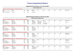 Fixture & Appointment Report