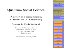 Quantum Social Science Example of Seemingly