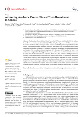 Advancing Academic Cancer Clinical Trials Recruitment in Canada