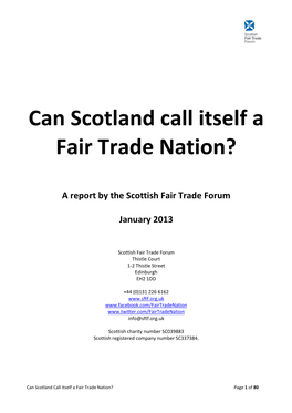 Can Scotland Call Itself a Fair Trade Nation?