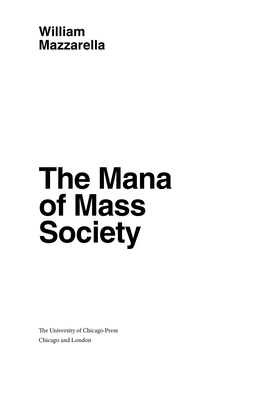 The Mana of Mass Society