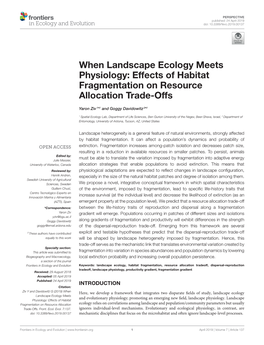 When Landscape Ecology Meets Physiology: Effects of Habitat Fragmentation on Resource Allocation Trade-Offs