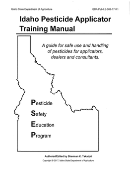 Idaho Pesticide Applicator Training Manual