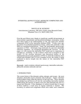 Interstellar Polycyclic Aromatic Compounds and Astrophysics