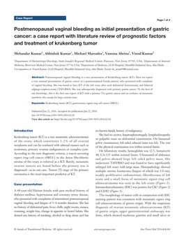 Postmenopausal Vaginal Bleeding As