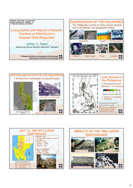 1 Living Safely with Nature's Hazards: the Role of PHIVOLCS in Disaster