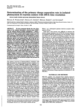 Determination of the Primary Charge Separation Rate in Isolated