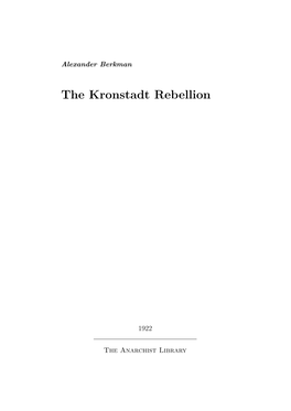 The Kronstadt Rebellion