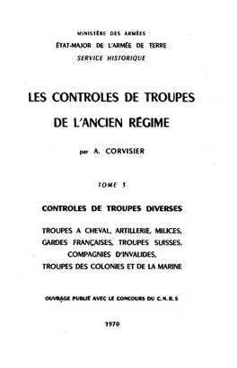 Les Controles De Troupes De L'ancien Régime