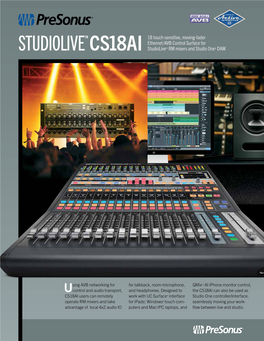 STUDIOLIVE™CS18AI 18 Touch-Sensitive, Moving-Fader