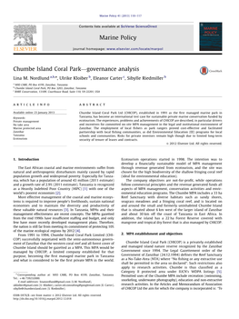 Chumbe Island Coral Park—Governance Analysis