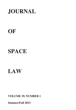 516951 Journal of Space Law 39#1 Lexis.Ps