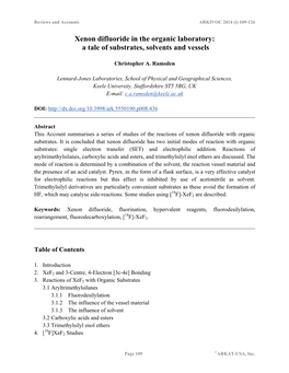 Xenon Difluoride in the Organic Laboratory: a Tale of Substrates, Solvents and Vessels