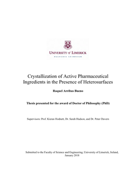 Crystallization of Active Pharmaceutical Ingredients in the Presence of Heterosurfaces