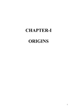 Chapter-I Origins