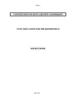 Constitution of Kenya Review Commission Civic Education