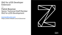 Db2 for Z/OS Developer Extension —