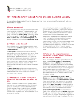 10 Things to Know About Aortic Disease & Aortic Surgery