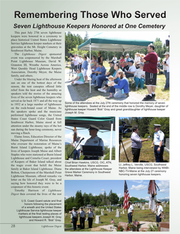 Seven Lighthouse Keepers Honored at One Cemetery