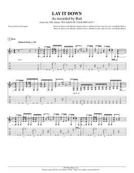 Lay It Down Guitar Tab